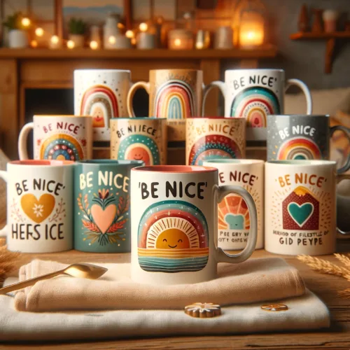 Inspiring 'Be Nice' Mug Collection